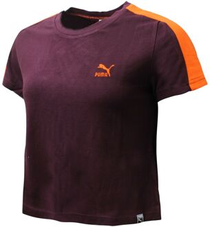 PUMA Classics Gestructureerde T-shirt Top Bourgondië 575065 34 A13D Bourgogne - EU 44.5 / UK 10