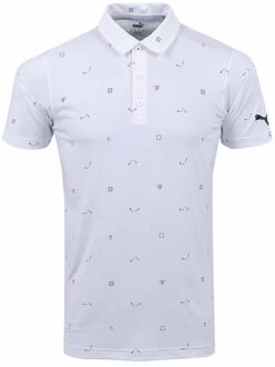 PUMA Cloudpsun H8 Korte Mouw Collared BrightWhite Heren Golf Poloshirt 533855 01 Wit