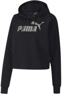 PUMA cropped hoodie zwart/zilver - M