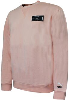 PUMA Cultuurmaker Heren Crew Sweatshirt Logo Roze Trui 597910 54 - maat S