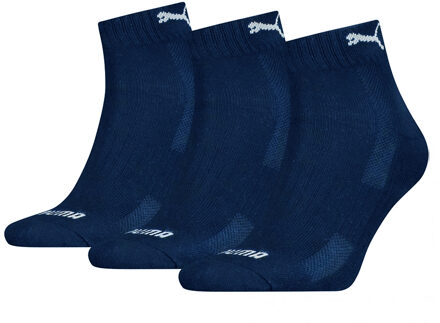 PUMA Cushioned Quarter Socks 3P - Donkerblauwe Sportsokken Navy - 39 - 42