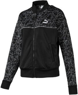 PUMA Dames Classics Sweat Jacket AOP Zip Up Track Top Zwart 595216 01 - maat