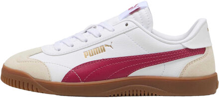 PUMA Dames Club 5v5 Leren Sneakers (Wit/Rood) - EU 39/ UK 6