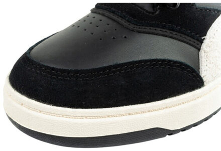 PUMA Dames court dubbel leren trainers - maat 39 Zwart