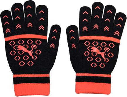 PUMA Dames/Dames Gestreepte Handschoenen (Zwart/Koraal) - maat