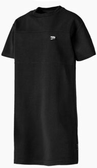PUMA Dames Downtown T-shirt Jurk Casual Zwart Top 595693 01