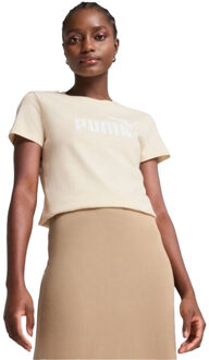 PUMA Dames ess no.1 logo t-shirt - maat M Beige