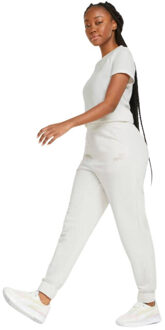PUMA Dames ess+ geborduurde joggingbroek hoge taille Beige - L