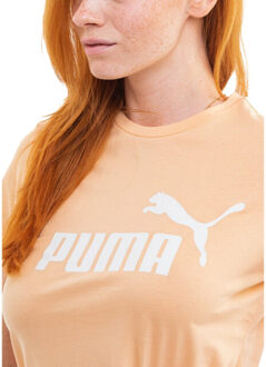 PUMA Dames essential logo t-shirt - maat L Oranje