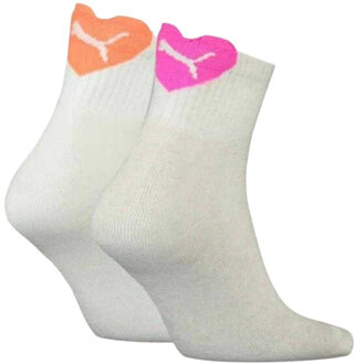 PUMA Dames hart sokken (set van 4) Grijs - 35-38