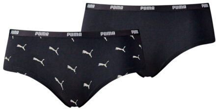 PUMA Dames Hipsters Cat Logo 2-pack Zwart-XS - XS