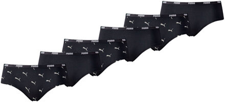 PUMA Dames Hipsters Cat Logo 6-pack Zwart-XS - XS