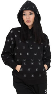 PUMA Dames love all-over print hoodie - maat M Zwart