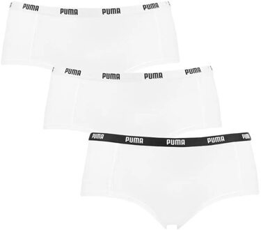PUMA dames mini boxershort - 3-Pack, Wit  - XL