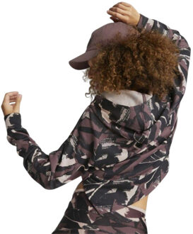 PUMA Dames modern all-over print sport hoodie - maat S Paars