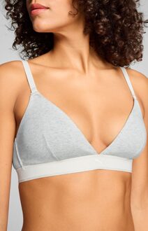 PUMA Dames Sport Triangel Bralette 3D Knit Light Grey Melange-XL Grijs - XL