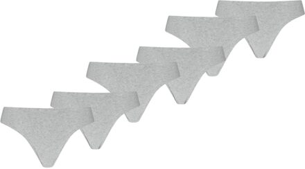 PUMA Dames Strings Invisible Cotton 6-pack Light Grey Melange-S Grijs