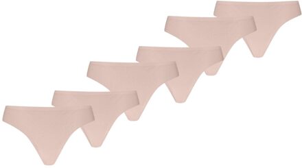 PUMA Dames Strings Invisible Cotton 6-pack Light Pink-XXL Roze - XXL