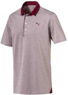 PUMA Diamond Jaquard Burgundy Performance Fit Heren Golf Poloshirt 576125 03 - maat M Bourgogne