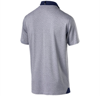 PUMA Diamond Jaquard Grijs/Navy Performance Fit Heren Golf Poloshirt 576125 01