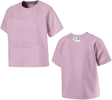 PUMA Downtown Gestructureerd T-shirt Top Paars 576728 46 A91B Roze
