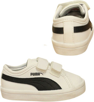 PUMA Elsu SL F V Kids Trainers Hook & Loop Schoenen Wit Zwart 356825 04 B70C