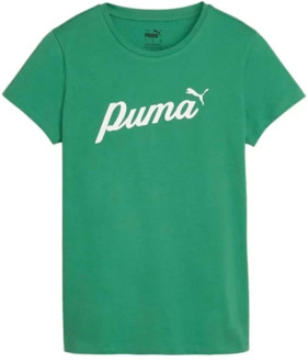 PUMA Ess+ Blossom Script T-shirt Puma , Green , Dames