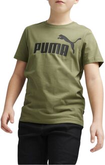 PUMA Essential Logo Shirt Junior olijfgroen - zwart - 116