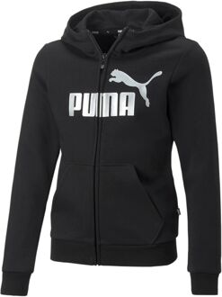 PUMA Essential+ Logo Hooded Vest Junior zwart - zilver - 152