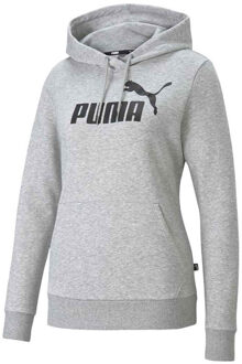 puma essentials big logo fleece trui grijs dames - XL