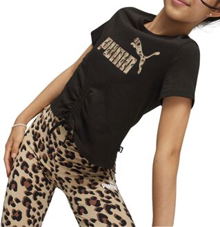 PUMA Essentials+ Animal Shirt Meisjes zwart - beige - 140