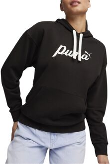 PUMA Essentials+ Blossom Script Hoodie Dames zwart - wit