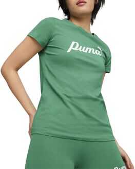 PUMA Essentials+ Blossom Script Shirt Dames groen - wit - M