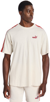 PUMA Essentials+ Tape T-shirts Heren - Wit - Maat XS - Katoen Jersey White