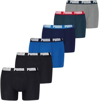 PUMA Everyday Boxershorts Heren (6-pack) zwart - blauw - grijs - wit - rood - XL