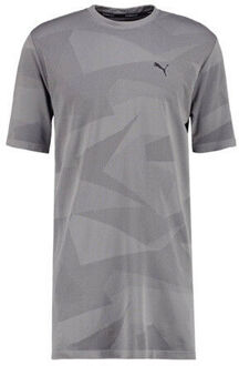 PUMA Evo Knit Image Tee Grafisch Grijs Heren Lang Stijl T-shirt Top 572454 04 A6D - maat S