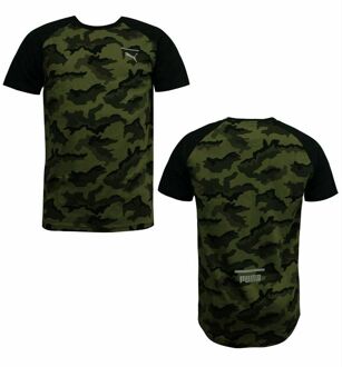 PUMA Evo Korte Mouw Camo Grafisch Groen Heren T-shirt 577075 05 Donkergroen