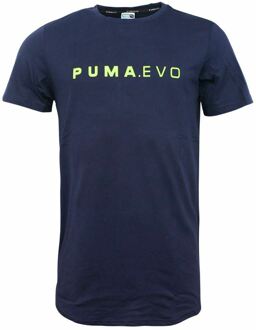 PUMA Evo Long Line dryCELL Korte Mouw Marineblauw Heren T-shirt 572452 06 DD21 - maat