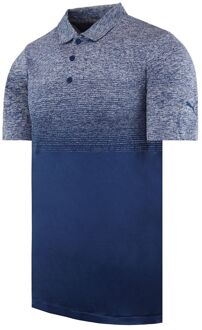 PUMA EvoKnit Performance Fit Korte Mouw Blauw Ombre Heren Poloshirt 595106 01