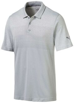 PUMA EvoKnit Performance Fit Korte Mouw Ombre Grijs Heren Poloshirt 595106 02 - maat M
