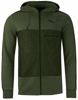 PUMA Evolution Lange Mouw Zip Up Groen Heren Groen Hooded Track Jacket 574512 03 Donkergroen