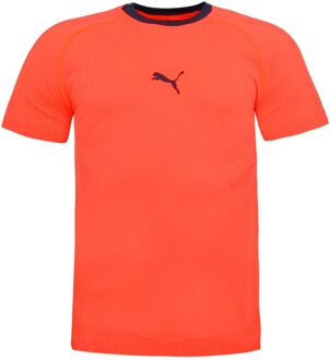 PUMA EvoTRG Heren EvoKnit Training Top Korte Mouw T-shirt Vurig Koraal 655332 06 - S