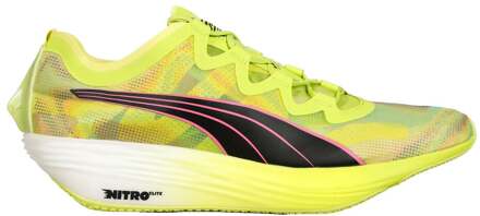 PUMA FAST-FWD Nitro Elite Psychedelic Rush Wedstrijdschoen Dames-Limoen,Zwart - 38.5