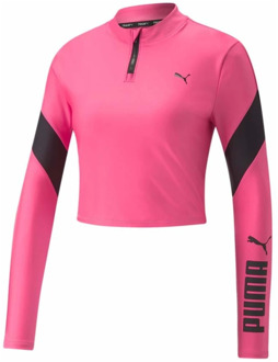 PUMA Fit Eversculpt 1/4 Zip Crop Longsleeve Dames pink