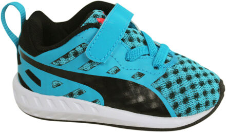 PUMA Flare Lace Up Met Riempje Baby's Blauw Zwart Trainers 188595 01 B16A Zwart/blauw