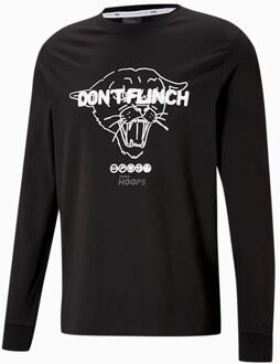 PUMA Franchise Lange Mouw Zwart Crew Hals Heren Basketbal T-shirt 530763 01