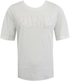 PUMA Fusion Langwerpig Katoen Wit Dames T-shirt Top T-shirt 592360 21 RW44 - EU 42 / UK 8