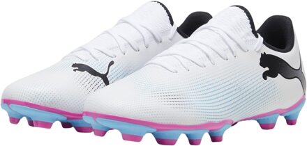 PUMA Future 7 Play FG/AG Voetbalschoenen Heren wit - zwart - blauw - roze - 45