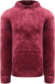 PUMA Geborduurde Womens Wijnrode Velours Hoodie - maat S Donkerrood