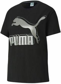 PUMA Graphic Logo Korte Mouw Crew Neck Zwart Damest-shirt 596512 71